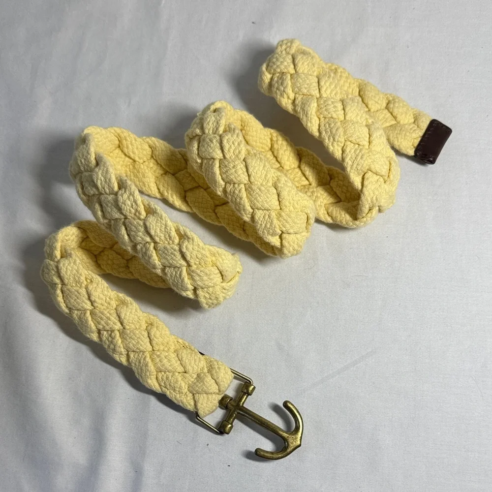 J Crew Yellow Braided Belt with Anchor Buckle. M/L - Picture 4 of 6